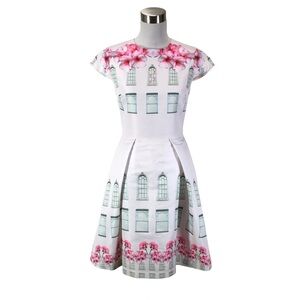 Floral Print White Dress